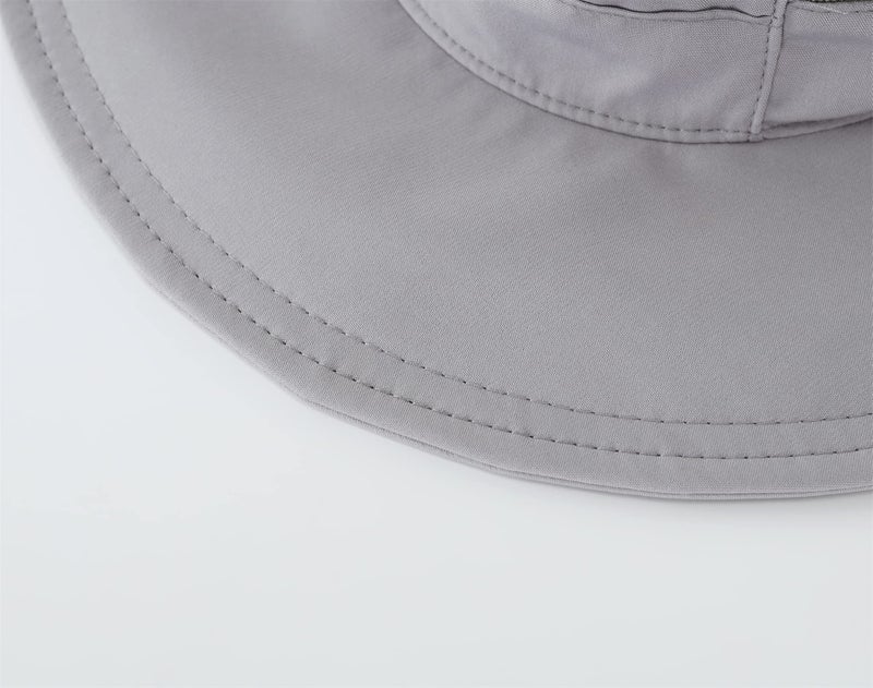 Connectyle Menâ€™s Outdoor Mesh Boonie Sun Hat Summer Wide Brim UV Protection Fishing Hat Safari Cap Gray - Image 4